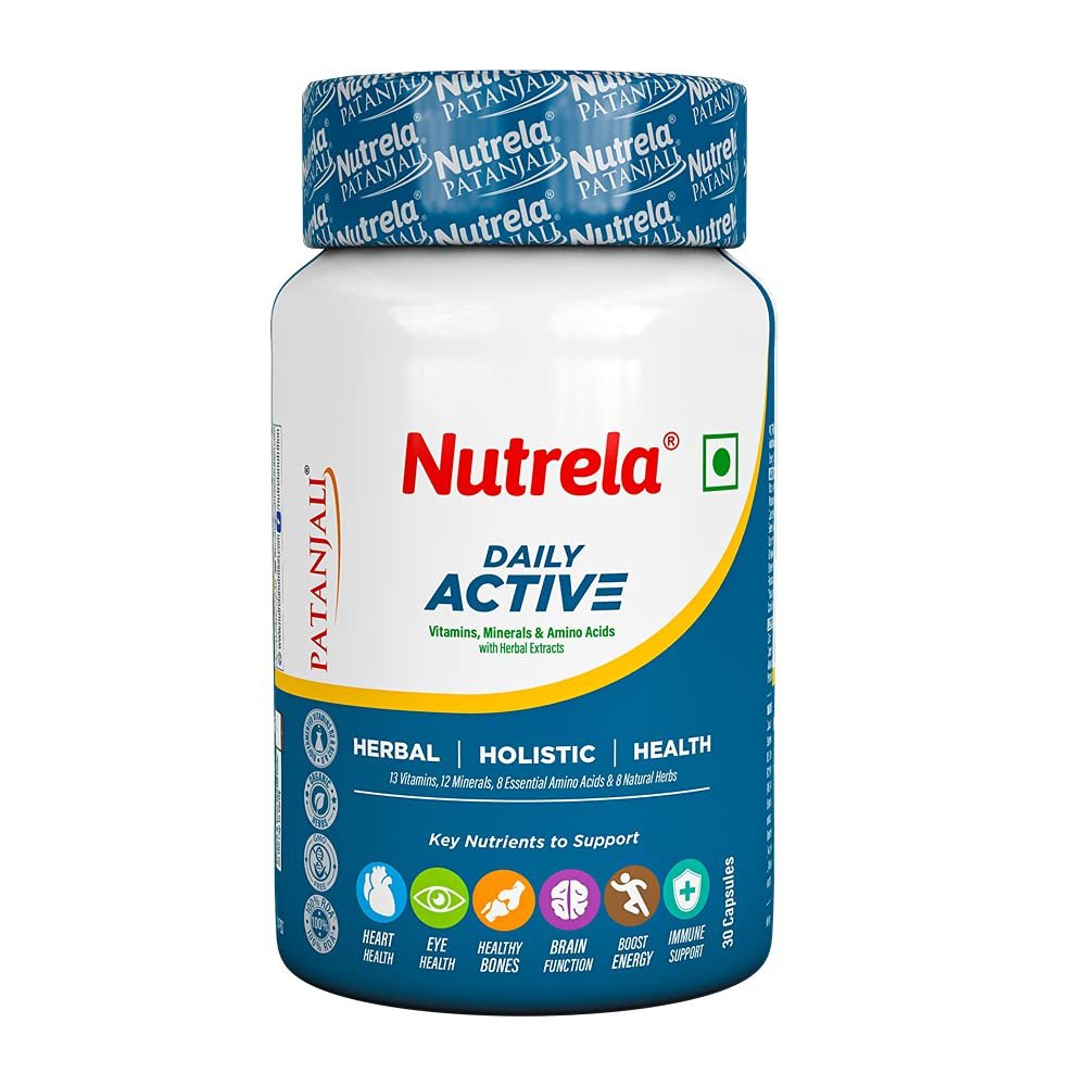Nutrela Daily Active Multivitamin for Men & Women - 30 Veg Capsules